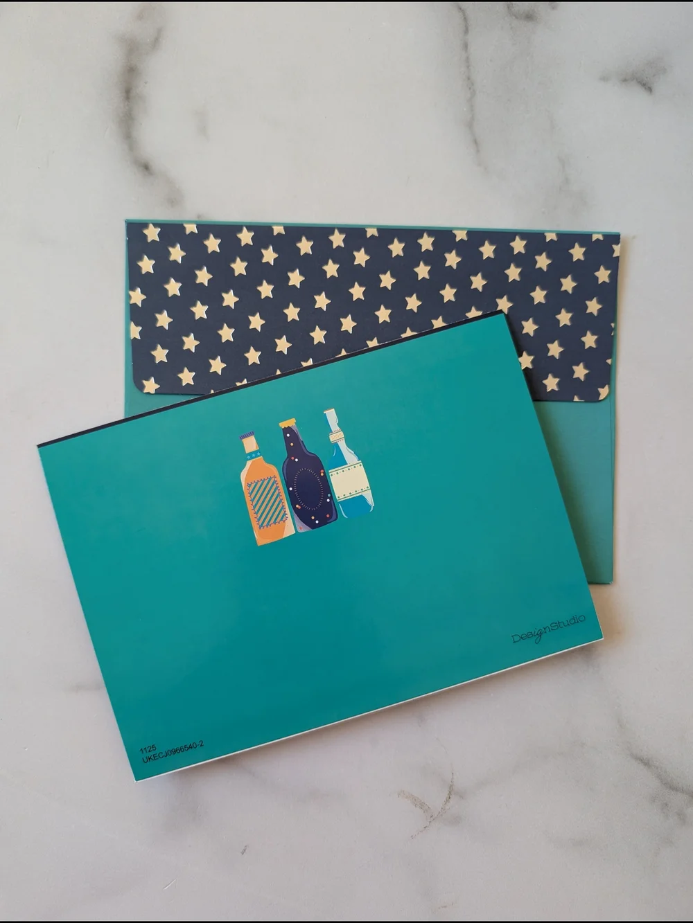Cheers Bottle Pop-Up Card - Teal, Navy & Orange